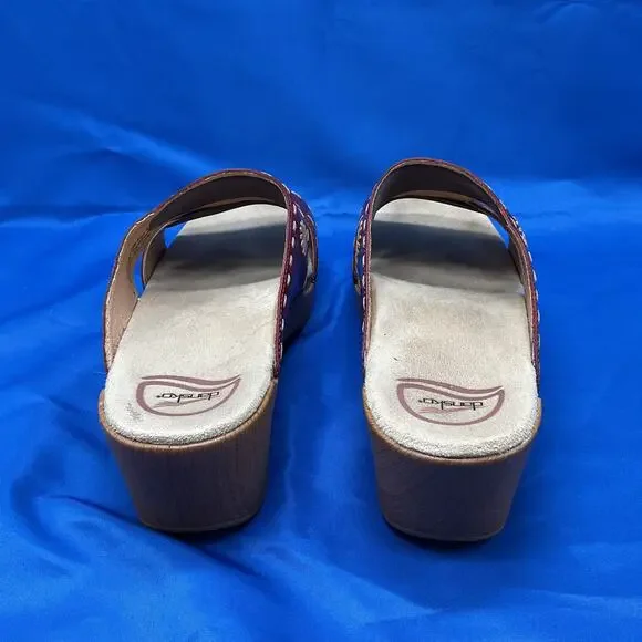Dansko Chunky Slide Sandal Brown Leather Womens US11 UE42 - Picture 3 of 9